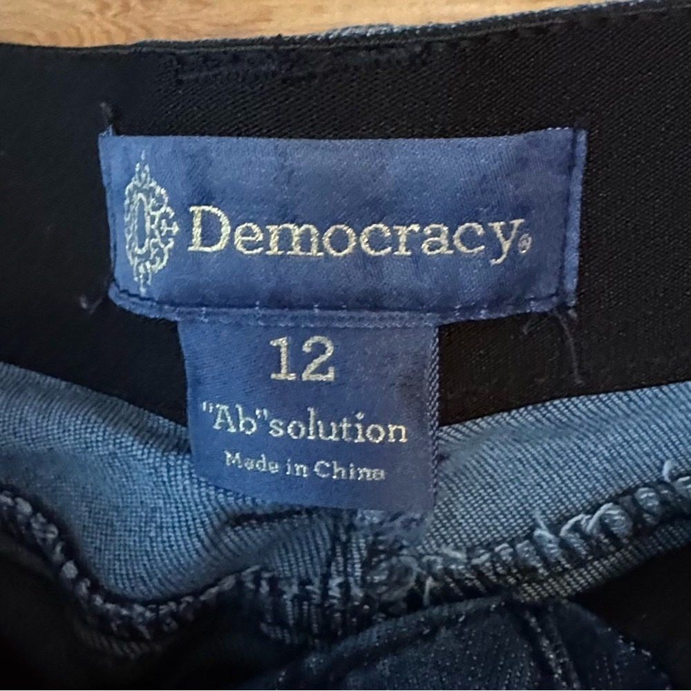 Democracy "Ab"solution Flare Jeans Dark Blue Women's Size 12 Flattering Denim - Picture 3 of 7